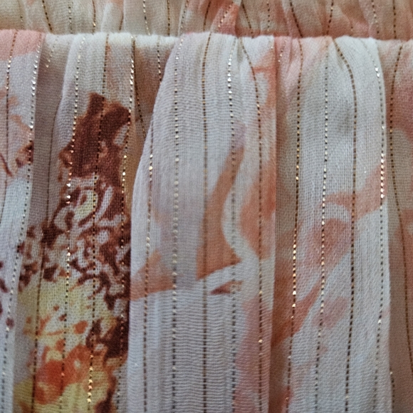 NWT - Socialite Metallic Threaded Scoop Neck Ivory/Yellow Midi Dress - Size XL - Picture 6 of 16